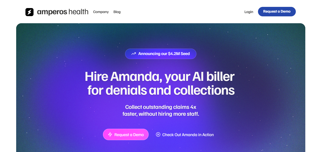 Amperos Health Secures $4.2M Seed Round to Revolutionize AI Medical Billing with Amanda