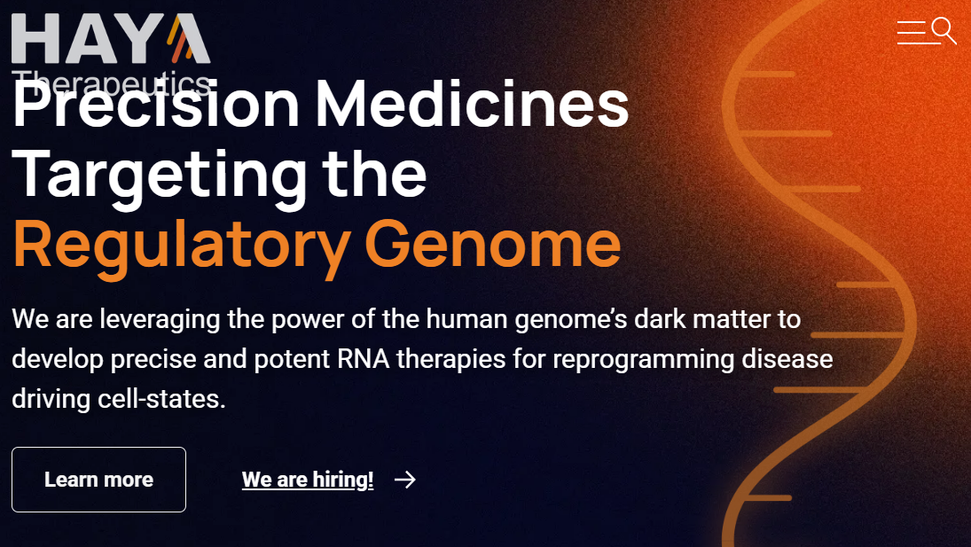 HAYA Therapeutics Secures $65M Series A to Advance Precision RNA Medicines for the Regulatory Genome
