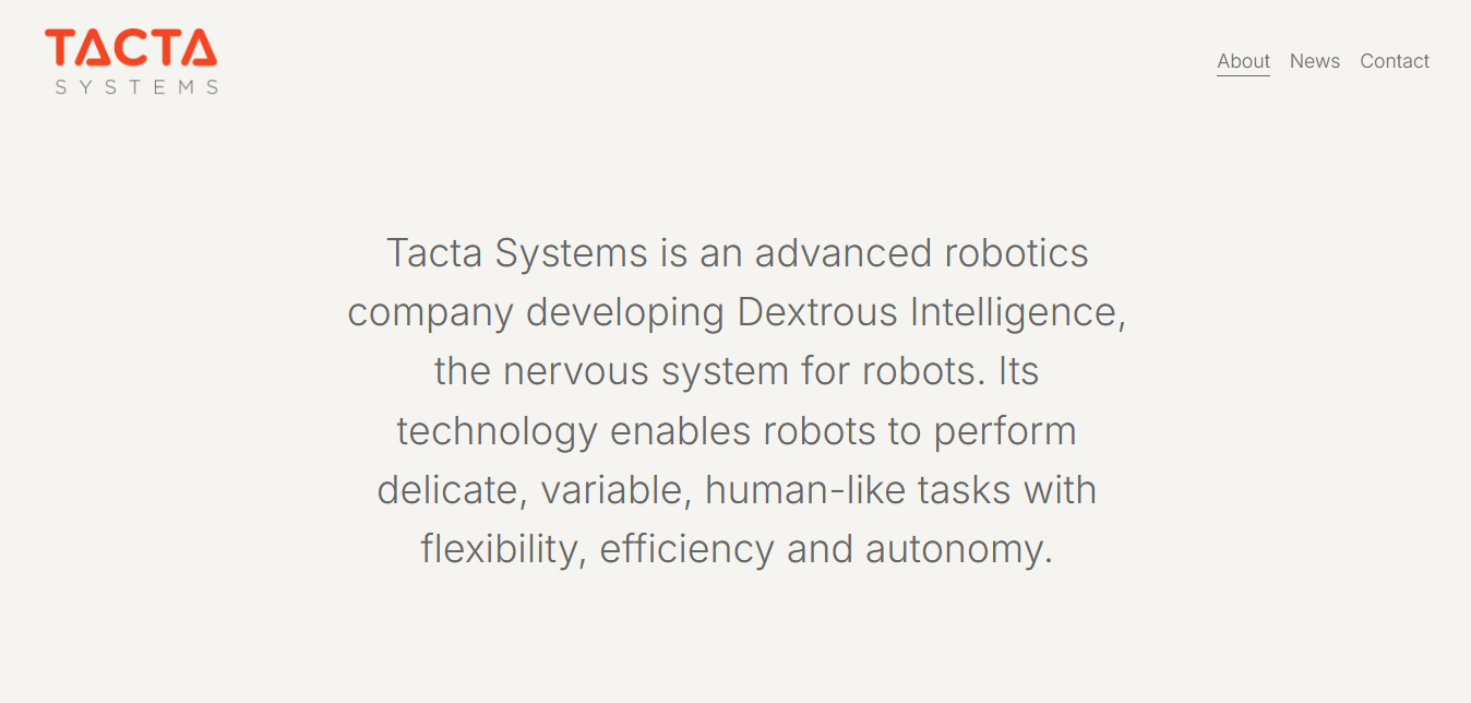 Tacta Systems Raises $7M to Bring Nervous Systems to Robots