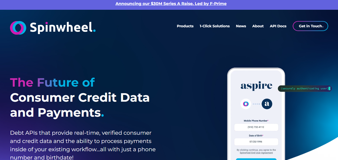 Spinwheel Secures $30M Series A to Redefine Consumer Credit Data and Payments