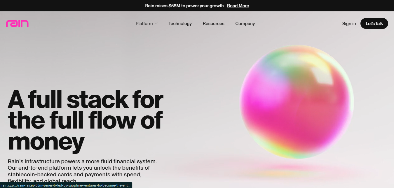 Rain Raises $58 Million Series B to Build the Future of Global Money Infrastructure