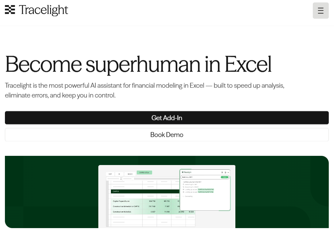 Tracelight Secures $3.6M Seed Round to Revolutionize Financial Modelling in Excel with AI