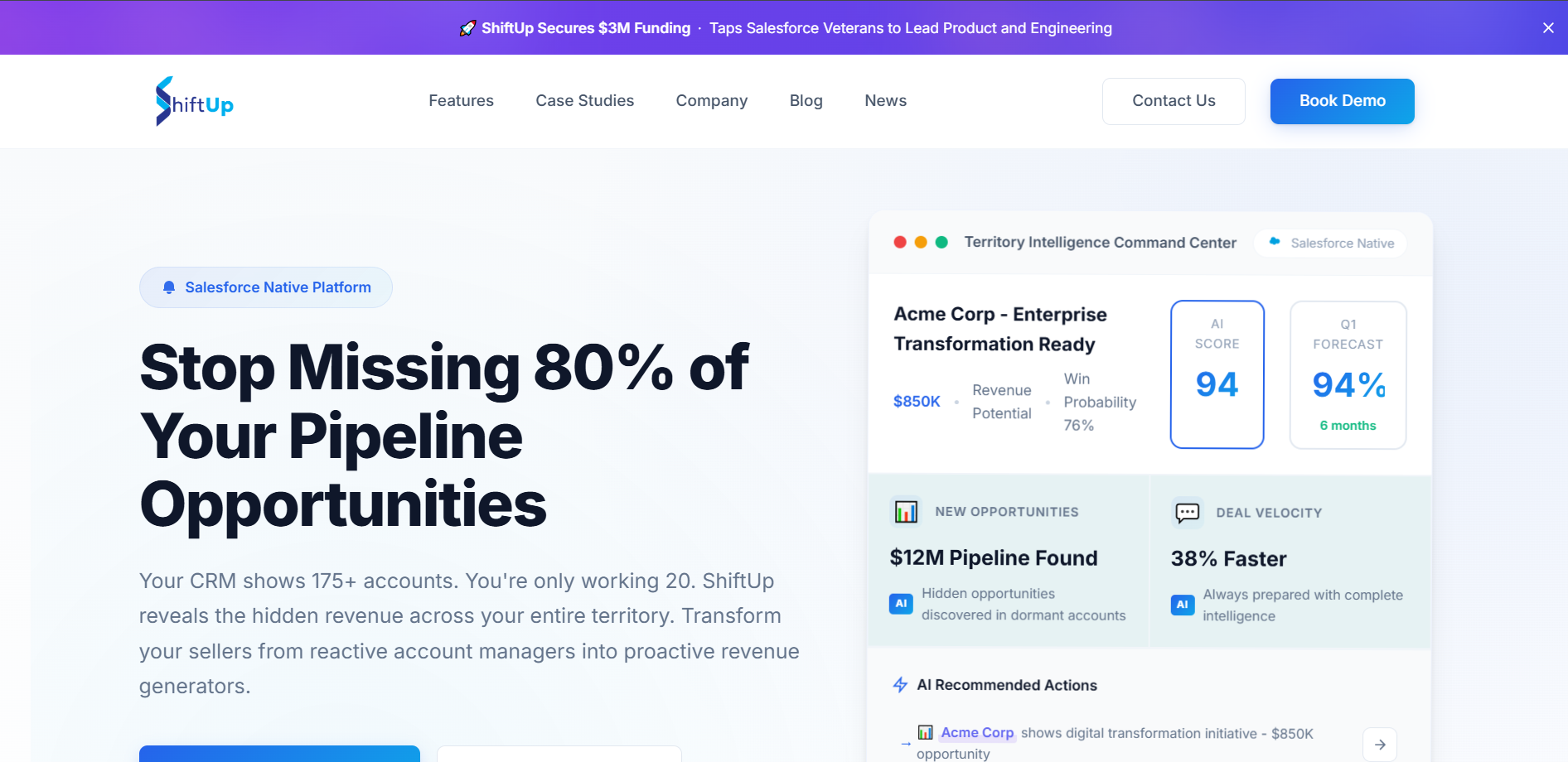 ShiftUp Raises $3M Seed Round to Reinvent Sales with AI-Powered Intelligence