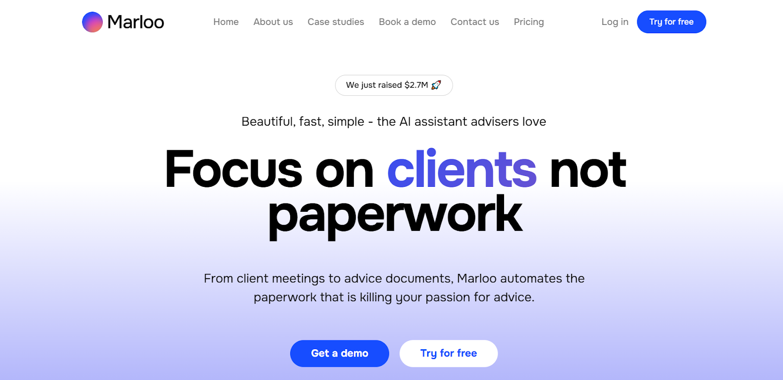 Marloo Raises $2.7M to Free Financial Advisers from Paperwork with an AI Assistant