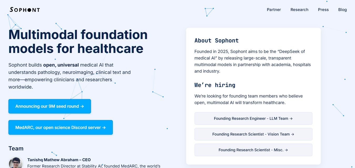 Sophont Secures $9.22 Million in Seed Funding to Power the Next Wave of AI Innovation
