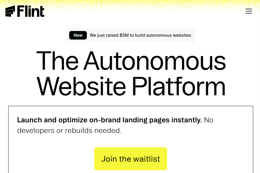 Flint AI Raises $5M to Build Websites That Update Themselves