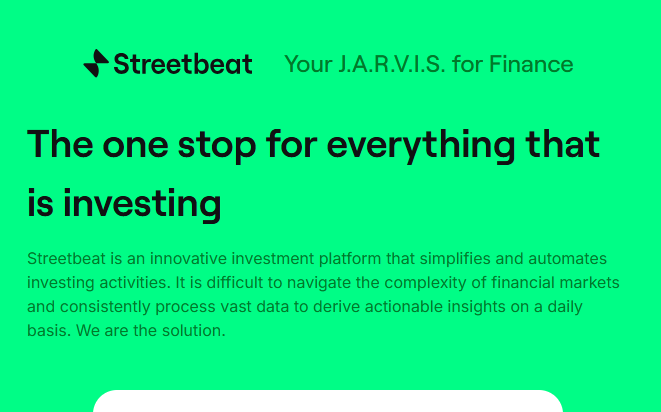 Streetbeat Raises $15 Million Series A to Redefine AI-Driven Investing for Businesses and Individuals